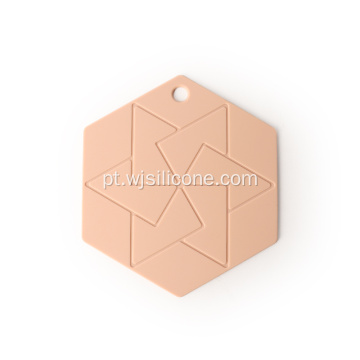 Tapete de refeição de silicone personalizado em formato hexagonal